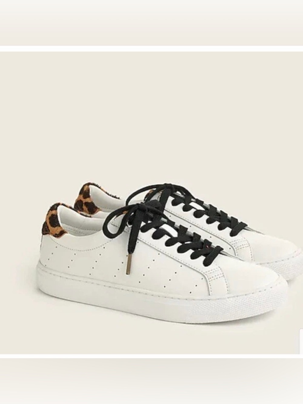 J. Crew Saturday sneakers with leopard calf hair detail size 8